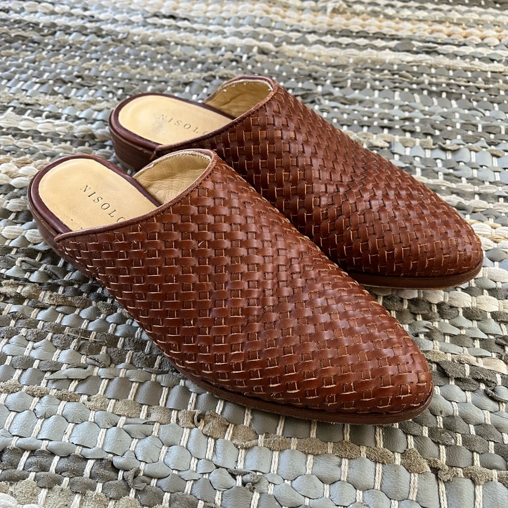 Nisolo Ama Woven Mule - Brandy - Size 7.5